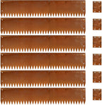Cor Ten Steel Metal Landscape Edging 40 inch with Top Bending Protection Pre-Rusted Cor Ten Steel Garden Edging 8 Inch Depth 180 Degree Bend 6 Pack for Lawn Yard (8 inch-180 Degree Bend, Rusted)
