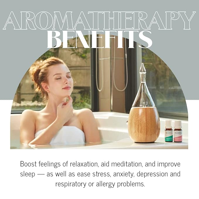 Raindrop 3.0 Nebulizing Diffuser for Essential Oil/Aromatherapy by Organic Aromas with Touch Sensor and MagConnect-Style Electrical Cord and Adapter. (White)