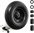 Wheelbarrow Wheel 13 Inch Flat Free 4.00-6 Solid Tire, Replacement Heavy Duty, with 5/8" and 3/4" Bearings 1.75" Center Hub, fits Garden Cart, Dolly, Hand Truck, Trailer, Utility Wagon, 1 Pcs