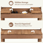 Yaheetech Outdoor Potting Bench, Sink, Display Rack & Storage Shelf,Brown