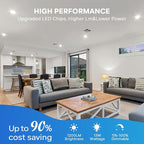 LVWIT 24 Pack 6 Inch LED Recessed Lighting with Junction Box, 5CCT Dimmable LED Downlight,13W Ultra-Thin Modern Ceiling Light, 2700/3000/3500/4000/5000K Selectable Can Lights, Smooth Trim