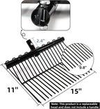 Pitch Manure Fork Head, Metal Pitch Fork for Garden, Durable Digging Fork Rake Head Replacement with Angled Tines, Stable Pitchforks Scoop for Mulch Horse Stall Picking up Hay Animal