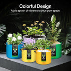 VIVOSUN 5-Pack 5Gal*2/7Gal*2/10Gal Colored Grow Bags, 350G Thick nonwoven Fabric Pots with Handles for Flowers, Fruits and Vegetables