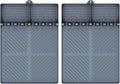 Silicone Griddle Tools Mat for Blackstone, Griddle Accessories Side Shelf Mat Grill Pad for Outdoor Grill Kitchen Counter Spatula Silicone Mat with Drip Pad (Grey (2Packs))