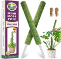 DUSPRO Green Stackable Mesh Moss Pole for Plants Climbing Vine Supporting Monstera Trellis, for Indoor Plants Extendable Plant Pole Moss Sticks, for Plants Monstera Potted Plant Stakes 2 pcs 22''