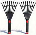BESPORTBLE 2-Pack Small Hand Rakes - Lightweight Plastic Garden Rakes for Raised Garden Bed, Leaves, Lawns & Tight Spaces, Easy-Grip Ergonomic Handle (No Rust/Bend)