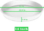 4 Pack of 14 inch Plant Saucers, Plant Saucer 14" Round, Plastic Plant Tray for Flower Pots, White Planters for Indoor Plants, Plant Trays for Planter 12-15" (14", Creamy White)