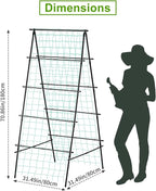 Garden Trellis for Climbing Plants, 71" H x 32" W Metal A-Frame Cucumber Trellis Outdoor Fruits Watermelon Plants Vegetable Tomato Squash Peas Beans, with Netting, Black