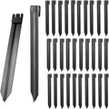 30Pcs 10Inch Black Metal Landscape Edging Stakes, No Installation for Corrugated Garden Landscape Edging/Terrace Board/Grass Barrier/Bender Board/Garden Liner/Tent pegs/Dog Stakes