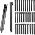 30Pcs 10Inch Black Metal Landscape Edging Stakes, No Installation for Corrugated Garden Landscape Edging/Terrace Board/Grass Barrier/Bender Board/Garden Liner/Tent pegs/Dog Stakes
