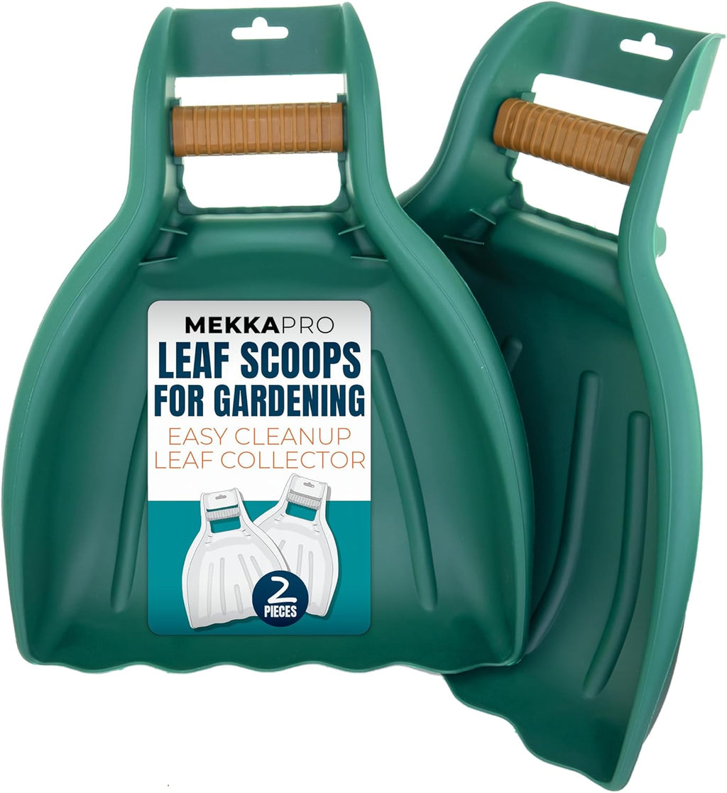 MEKKAPRO Leaf Scoops and Claws V2.0, 1-Pair (2 Pieces), Sturdy Ergonomic Grip Leaf Rake, Large Hand Held Garden Rake Grabbers for Leaf, Garden Claw for Lawn Grass Removal