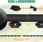 Landscape Edging - 2” Tall Garden Edging Border with 30 Stakes, 20FT No Dig Lawn Edging for Landscaping for Garden Bed, Yard, 0.15" Thick Flower Bed Border Edging with Connector for Outdoor