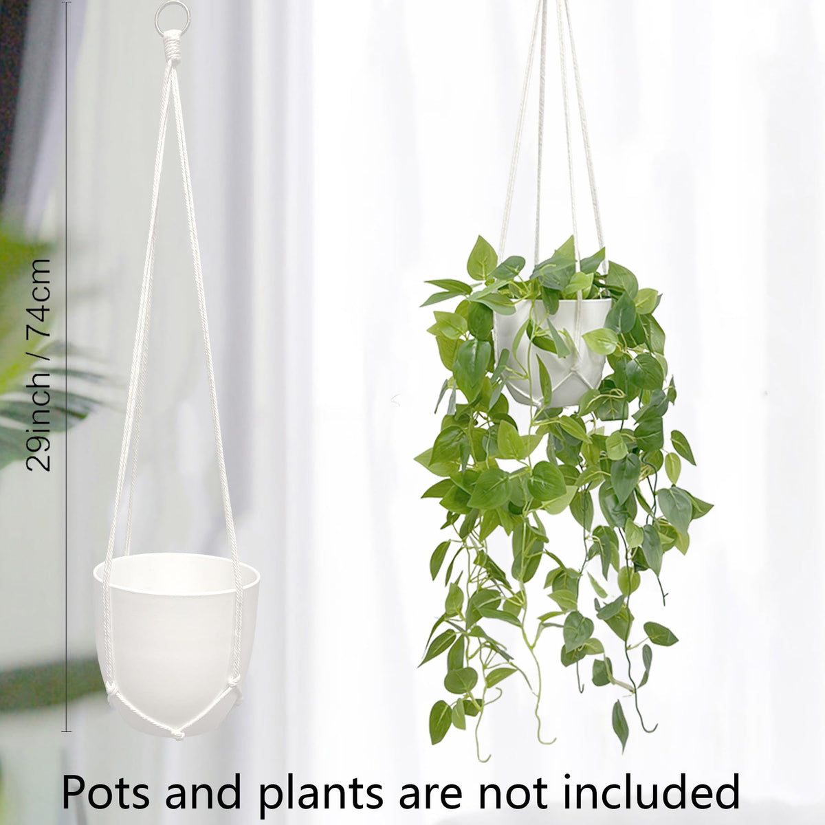 MVOVM Macrame Plant Hanger 5 Pack Hanging Planters for Indoor Plants for Window,Ceiling Crochet Handmade Hanging Plant Holder Planter Hanging Baskets for Boho Home Decor Set
