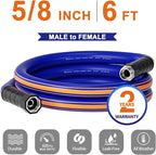 short garden hose 6 feet x 5/8Inch, short water hose with Swivel Handle, Heavy Duty, Flexible, Sturdy, Lightweight, Male to Female Fittings