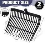 Lasnten Manure Fork Replacement Head, 18 Tines Pitchfork Head with Screws and Nuts, Horse Manure Rake for Picking up Grass and Hay(Black,2 Pcs)