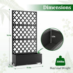 Metal Raised Garden Bed with Trellis and Wheels, 2 in 1 Trellis with Planter Box & Privacy Screen for Climbing Plants, Outdoor Standing Flower Beds with Drainage Holes, 35.4"L x 15.7"W x 70.9"H, Black