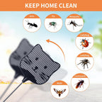 2 Pack Extendable Fly Swatter, 25 inch Long Handle Flyswatters, Plastic Heavy Duty Fly Swatters Manual for Indoors Patio Garden and Outdoors Black