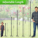 Garden Hoe, Heavy Duty Hula Hoe Garden Tool for Weeding, Adjustable Handle 37-82 Inch Cultivator Stirrup Hoe, Action Scuffle Loop Hoe with Rake 2-in-1 Gardening Tool