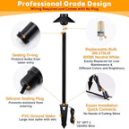 Brass Hardwired Landscape Path Light, 12V Low Voltage Pathway Lights IP65 Waterproof, Outdoor Walkway Lighting Wired, Hat-top Black for Patio Lawn with 4000K Neutral White G4 Bulb (6 Pack)