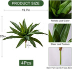 4 Pcs Artificial Greenery Stems Dracaena Faux Branches Artificial Plants Realistic Fake Dracaena Greenery Realistic Plants for Indoor Outdoor Porch Patio Home Office Living Room Decor (Green)