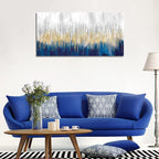 XXMWallArt FC3150 Abstract Wall Art Gold and Blue Canvas painting Artwork Painting Print for Living Room Bedroom Kitchen Home and Office Wall Decor