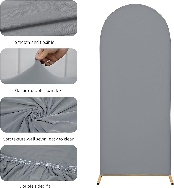 Wedding Arch Cover 6.6FT Arch Backdrop Cover Spandex Fitted Arch Cover for Round Top Chiara Backdrop Stand Covers for Wedding Birthday Party Baby Shower Banquet Ceremony Decoration