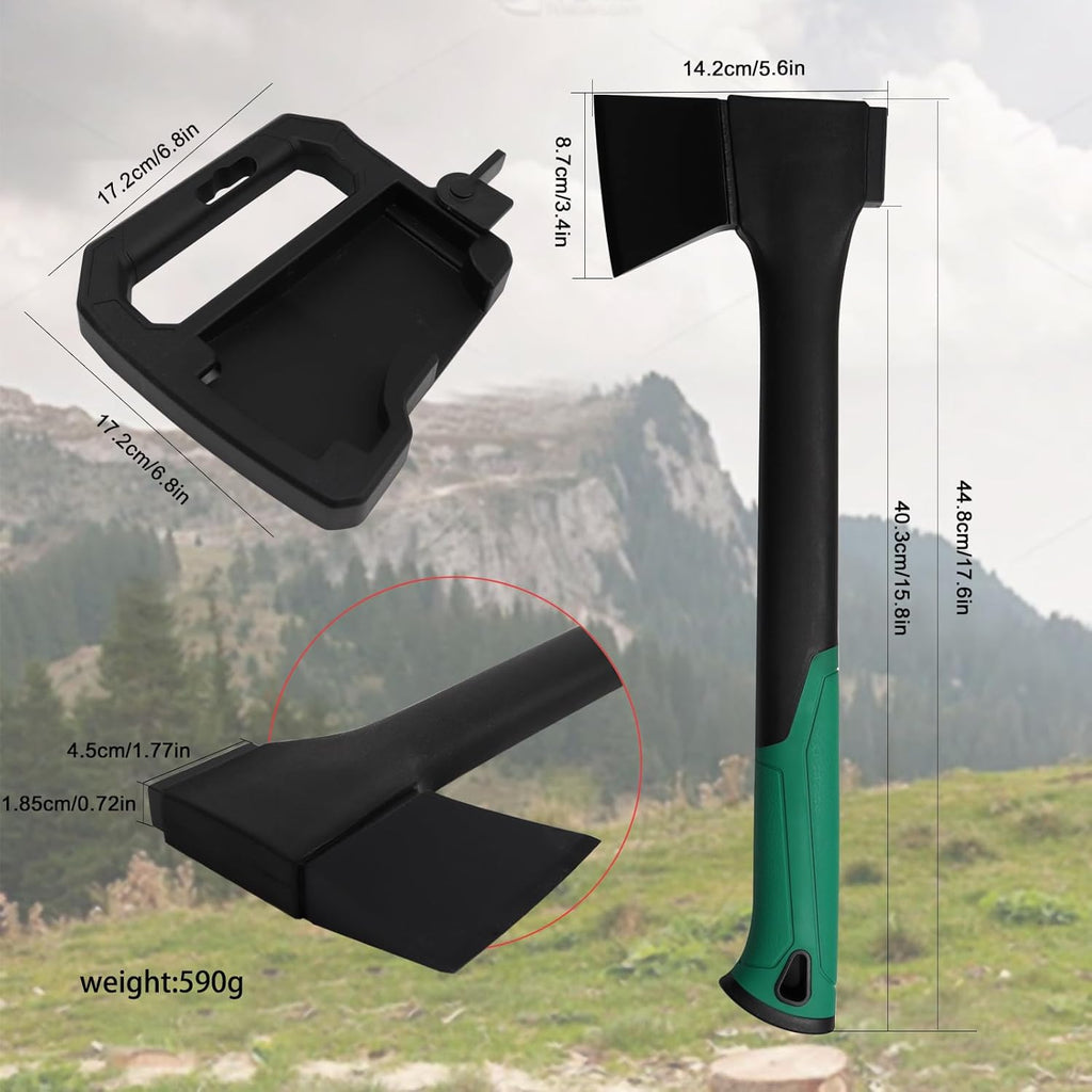 Camping Hatchet 17.6 Inch,Survival Hatchet Tactical for Wood Chopping and Kindling,Hatchet Axewith V Grind Blade, Lightweight Nylon Fiber Handle,for Outdoor Survival, Gardening, Hiking(S)