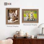 VCK 8x10 Picture Frame Set of 4 - Walnut, Gallery-Quality Wood Poster Frames, 1.1-Inch Wide Border, Polished Plexiglass, Vertical or Horizontal Wall & Tabletop Display for Photo/Art/Prints, Walnut