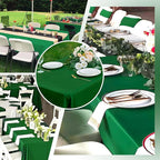 Hunter Green 6 Pack Polyester Table Cloth 60 x 84 Inch, Rectangle Tablecloths for 6 Foot Tables Washable Table Cloth for Party Wedding