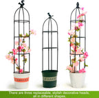 Tower Obelisk Garden Trellis for Climbing Plant,48inch Rustproof Fiberglass Potted Plant Support for Indoor Outdoor Vegetable Fruits Climbing Vines Flowers Stands Comes with 20 Ties (1 Pack)