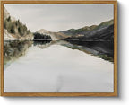 InSimSea Framed Wall Art for Living Room Mountain Reflection Decor Vintage Wall Art Mountain Range Nature Wilderness Art Decorative Rustic for Living Room Bedroom Office Wall Decor 9x11in