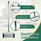 Heavy Duty Rolling Lawn Aerator,Rolling Lawn Aerator, Rotary Push Tine Spike Soil Lawn Aerator Gardening Tool with 3-Piece Long Steel Handle for Garden Yard Grass Maintenance,Garden Yard Rotary Push