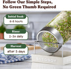 Seedboy Organic Non-GMO Sprouting Seeds, Fresh Salad Blend – USA Grown Microgreens Mix with Alfalfa, Broccoli, Radish, Mung Bean & Lentil – 8 oz Bag Makes 8 Quarts / 24 Servings (Salad Blend)