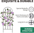 48" H x16 W Trellis,Black Garden Metal Vine Sturdy Trellises for Outdoor Climbing Plants Support Structures B (121cm) 2Pack