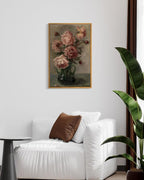 InSimSea Framed Wall Art for Living Room Flower Wall Art Home Decor Roses in Vase Vintage Paintings Large Canvas Prints Botanical Prints Mid Century Modern Decor Farmhouse Bedroom Wall Decor 16x24in