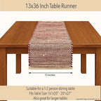 Chardin home Natural Jute Table Runner 13x36 Inch – Vintage Boho Rustic Table Decor – Handwoven Table Runner in Natural Jute and Red – Farmhouse Dining or Console Table Accent