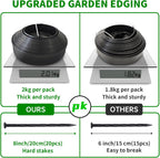 Landscape Edging Border No Dig - 100FT 2IN Tall Garden Edging Border with 120 Stakes, Plastic Garden Fence Lawn Edging Flexible for Landscaping, Flower Beds, Yard, Pathway with Connectors