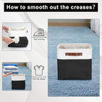 Collapsible Fabric Storage Cubes 11x11 Cube Storage Bins, 4 Pack Closet Baskets Box with Handles for Organizing, Shelf, Toys, Clothes, Home, Office, Nursery (Black&White)