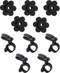 HOOSUN 10 Pack Garden Flags Clips And Stoppers,Tiger Clips For Garden Flag Holder,Rubber Stoppers Yard Flag Holder Clip for Small Flags Pole 4th of July Accessories