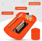 Silicone Griddle Tools Mat for Blackstone,16.9"x 11.8" Spatula Mat with Drip Pad,Heat-Resistant Grill BBQ Caddy Utensils Holder for Kitchen,Cooking & Countertop,Side Shelf Mat Blackstone Aceessories