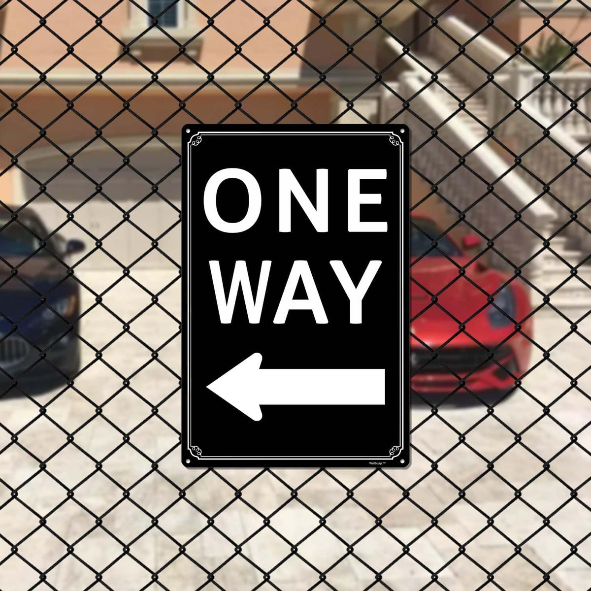 8x12" One Way" with Right Arrow - High-Intensity Aluminum Parking Lot Sign, Weatherproof & Fade-Resistant, Ideal for Outdoor & Indoor Use - Curbside Sign
