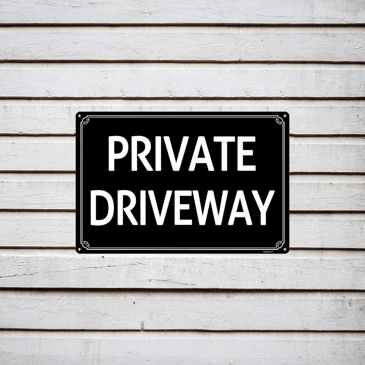 8x12"Private Driveway - High-Intensity Aluminum Parking Lot Sign, Weatherproof & Fade-Resistant, Ideal for Outdoor & Indoor Use - Curbside Sign(horizontal version)