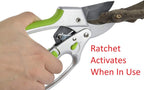 GARDEN GURU 2 in 1 Ratchet Pruning Shears Clippers – 4X Cutting Power – Ratcheting Garden Anvil Pruners Scissors - Ergonomic Grip - Makes Tough Cuts Easy - Great for Seniors & Arthritic Hands