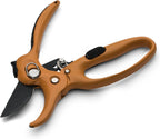 Kings County Tools Ratcheting Hand Pruner | Extra Cutting Strength | Adjust Grip to Activate Ratchet Mechanism | Cast Aluminum with Rubber Grip on Handle | Carbon Steel Blade