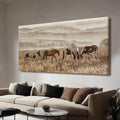 VAYIMDH Landscape Wall Art Print Animal Canvas Wall Picture Wall Decorations for Bedroom 24"x48" Beige and Gold Hanging Art Posters for Office