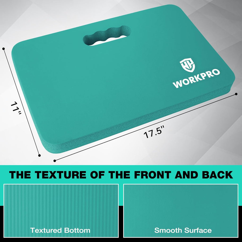WORKPRO Extra Thick Kneeling Pad, Soft Foam Cushioning for Knee, Large Foam Kneeler Mat for Gardening, Bathing Baby, Workout Supplies, 17.5 x 11 x 1.5 in, Robin's egg Blue