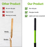 Pitch Fork-57 Inch，5-Tine Steel Garden Fork Heavy Duty, Mulch with Cushion Grip, Green Fiberglass Handle