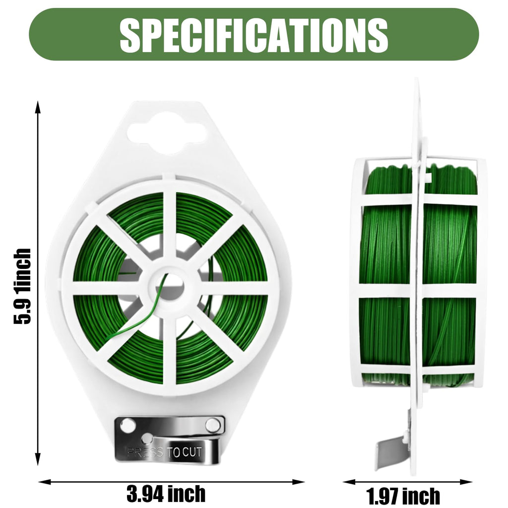 Ahrltim 984FT Total (2 Rolls, 492FT Each) Garden Twist Ties with Cutter, Plant Ties for Tomatoes & Vines, Reusable Garden Ties for Gardening, Cable Management & Home Organization