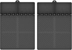 Silicone Griddle Tools Mat for Blackstone, Griddle Accessories Side Shelf Mat Grill Pad for Outdoor Grill Kitchen Counter Spatula Silicone Mat with Drip Pad (Black (2Packs))