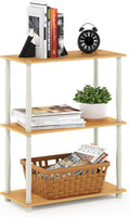 Furinno Turn-N-Tube 3-Tier Compact Multipurpose Shelf Display Rack with Classic Tube, Beech/White